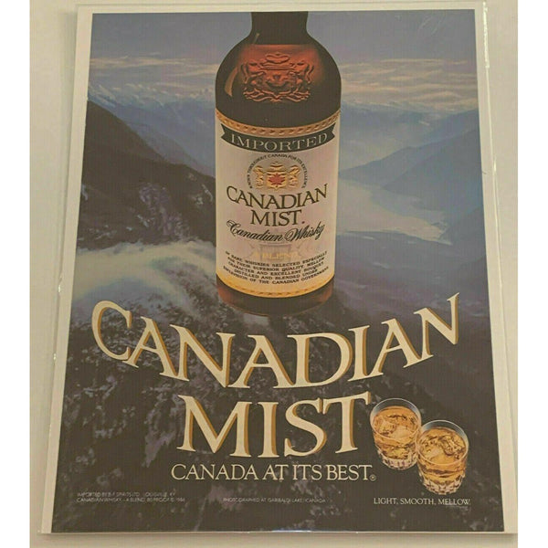 1984 Canadian Mist Whisky Whiskey Mountains Vintage Magazine Print Ad