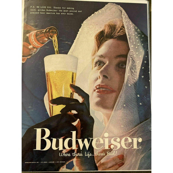 1957 Budweiser Beer Anheuser Busch St Louis Vintage Magazine Print Ad