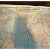 Map of the World Vintage 1941 WW2 Aged Paper National Geographic 41" x 22" Print