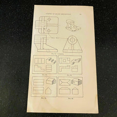 1934 Mechanical Drawing Bearing Shapes Vintage Print