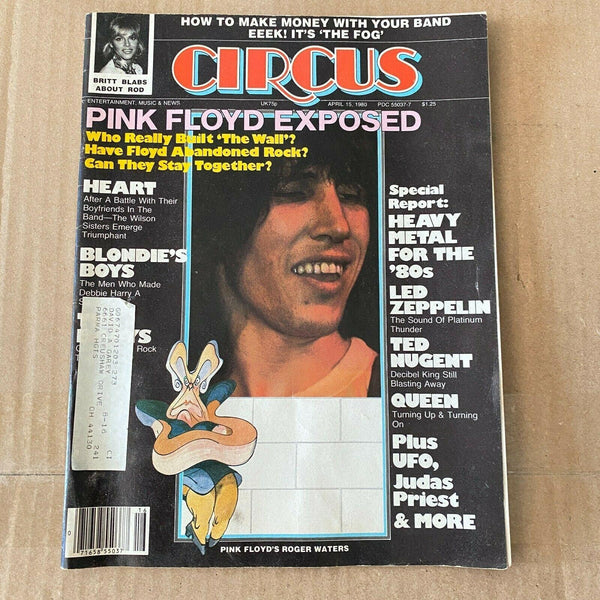 Circus April 15 1980 vintage magazine Pink Floyd Roger Waters Heart rock music