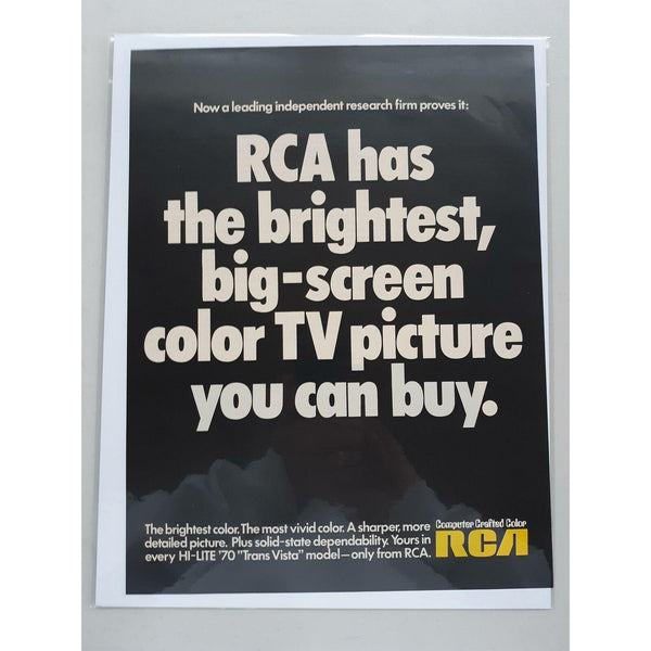 1970 RCA Hi-Lite 70 Color TV Picture Tubes Replacements Vtg Magazine Print Ad