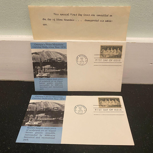 Stone Mountain Memorial 1970 FDC Lot of 2 Scott 1408 Cachet Cable Car