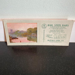Buffalo Steel Co. Tonawanda NY Ink Blotter 1929 Vintage Advertising Rail Steel