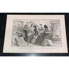 Artist Presenting Portfolio Sketch-Book Children Vintage Print 1885 Karst White